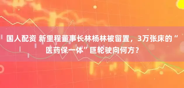 国人配资 新里程董事长林杨林被留置，3万张床的“医药保一体”巨轮驶向何方？
